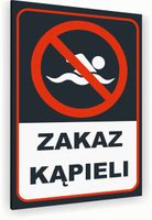 Tabliczka znak informacyjny 40x30 Antracyt ZAKAZ KĄPIELI Aluminiowa