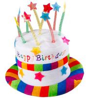 KAPELUSZ URODZINOWY CZAPKA URODZINOWA TORT STO LAT GRAJĄCA