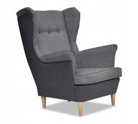 Fotel uszak ARI DUO skandynawski  szaro szary klasyczny