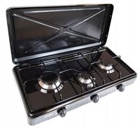 Kuchenka gazowa turystyczna 3 palnikowa czarna