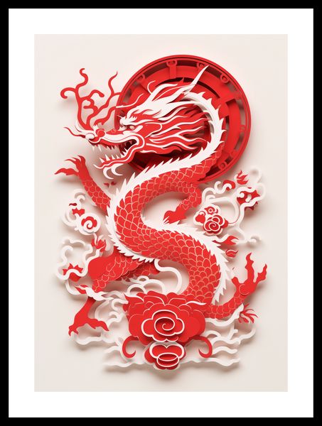 Plakat 29,7x42cm Czerwony Smok zdjęcie 3