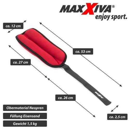 MAXXIVA Mankiety obciążające 2 x 1,5 kg, czerwone na Arena.pl