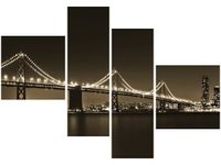 100 70CM OBRAZ 4 ELEM MOST NOCĄ TANEL TEEMUSK DRUK PŁÓTNO RAMA