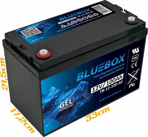 Akumulator żelowy BLUEBOX bezobsługowy UPS 12 Volt 12V 100Ah UPS na Arena.pl