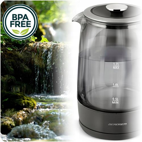CZAJNIK ELEKTRYCZNY SZKLANY REGULACJA TEMPERATURY 2200W BERDSEN 1,7L na Arena.pl