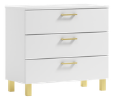 Komoda Nela 60 z 3 szufladami blat 16 biała/GOLD