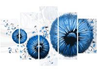 70 100CM OBRAZ 5 ELEM NIEBIESKIE DMUCHAWCE DRUK PŁÓTNO