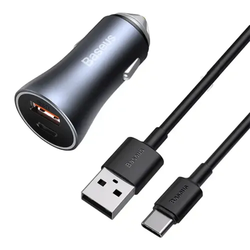 ładowarka samochodowa baseus golden contactor pro, usb + usb-c na Arena.pl