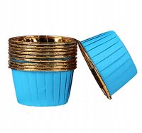 PAPILOTKI MUFFINKI BABECZKI ZŁOTY NIEBIESKI 20 szt