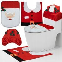 Świąteczny Zestaw Łazienkowy Mikołaj na toaletę Dywanik WC Pokrowiec