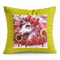 PODUSZKA ŻÓŁTA PREZENT - JEDNOROŻEC UNICORN KOŃ