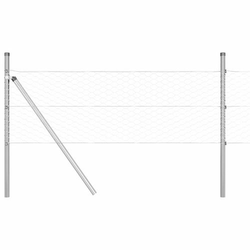 Ogrodzenie z słupkami Srebrny 0.6 x 50 m Stal pokryta PCV na Arena.pl