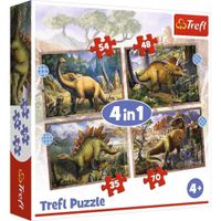 PUZZLE 4W1 CIEKAWE DINOZAURY 34383