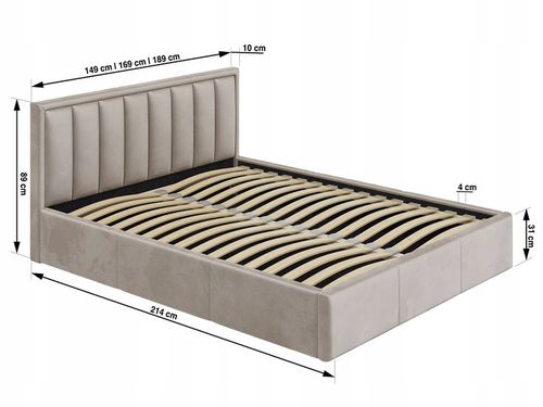 Łóżko tapicerowane MOON 160x200 pojemnik + stelaż na Arena.pl