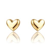 kolczyki ze stali szlachetnej pozłacane 14k złotem, sztyft, serca kst3565