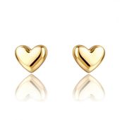 kolczyki ze stali szlachetnej pozłacane 14k złotem, sztyft, serca kst3565