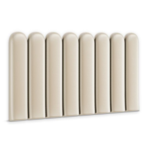 Panele Tapicerowane Na Ścianę Eko Skóra PŁOTEK Kremowy 100cm x 30cm zdjęcie 1