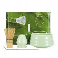 Zestaw prezentowy do herbaty matcha czarka miotełka podstawka łyżeczka