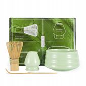 Zestaw prezentowy do herbaty matcha czarka miotełka podstawka łyżeczka