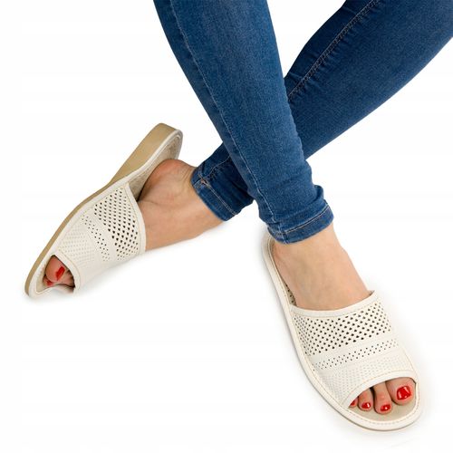 DAMSKIE KAPCIE Skórzane Pantofle Skóra Ciapy na Arena.pl