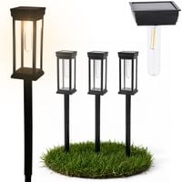3 x Lampa solarna 63cm LED ZESTAW do ogrodu WBIJANA OGRODOWA czujnik