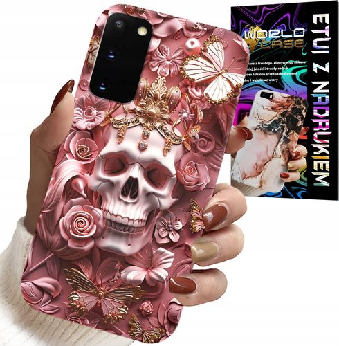 ETUI DO SAMSUNG GALAXY S20 - KOBIECE, MODNE WZORY, CZASZKA W RÓŻE na Arena.pl