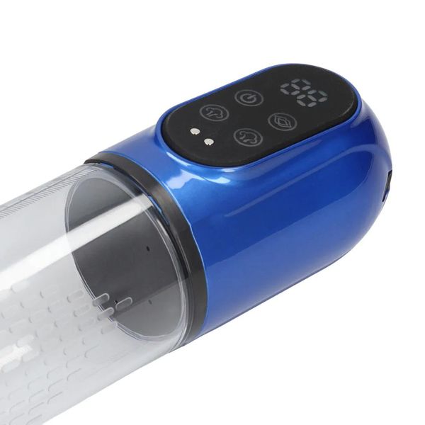 Engage - Automatic Waterproof Penis Pump And Masturbator - Metallic Blue zdjęcie 8