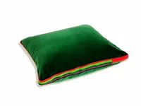 Emaga Duża aksamitna, zielona poduszka folk glamour, 55x45x3,5cm