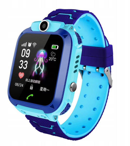 Smartwatch dla dzieci Q12 niebieski PL zdjęcie 1
