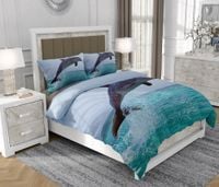 Pościel 3D bawełna satyna 140x200cm DELFIN