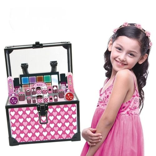 KUFEREK KOSMETYKÓW Zestaw do MAKIJAŻU I PAZNOKCI DLA DZIEWCZYNKI DOMOWE SPA na Arena.pl
