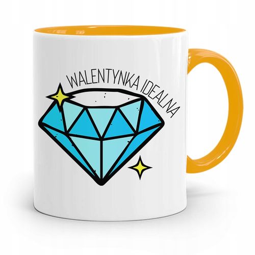 Kubek Żółty Na Walentynki Walentynka Idealna Z Nadrukiem Ze Zdjęciem na Arena.pl