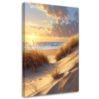 Obraz do salonu sypialni biura, Plaża i Wydmy o Zachodzie Słońca