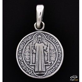 SREBRNY MEDALIK ŚW. BENEDYKT PRÓBA SREBRA 925 zdjęcie 3
