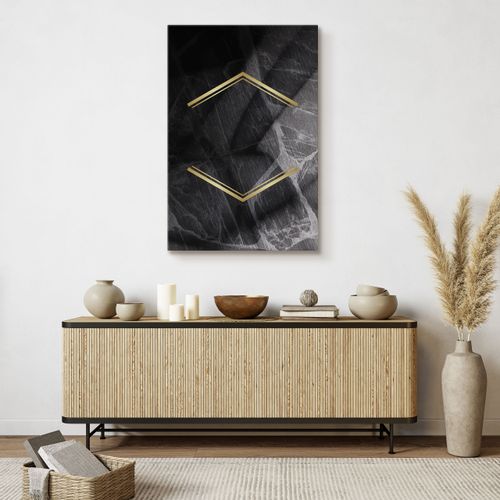 Obraz Na Płótnie Czarny Marmur Abstrakcja Styl Glamour 60cm x 90cm na Arena.pl