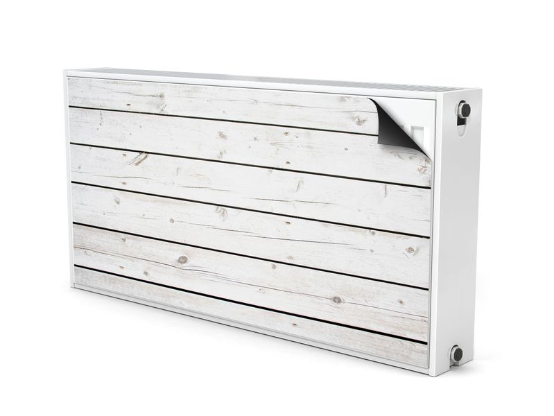 Mata MAGNETYCZNA Na Kaloryfer Białe Deski Imitacja Drewna 90cm x 60cm zdjęcie 2