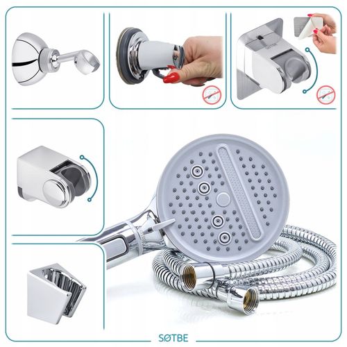 Słuchawka prysznicowa oszczędzająca 60% 6l/min Główka Rączka do prysznica na Arena.pl