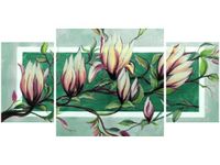80X40CM SŁODYCZ MAGNOLII ZIELENI TRÓJ OBRAZ