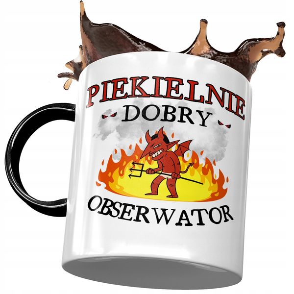 Kubek Czarny Dla Obserwatora Piekielnie Dobry Z Nadrukiem Ze Zdjęciem zdjęcie 1