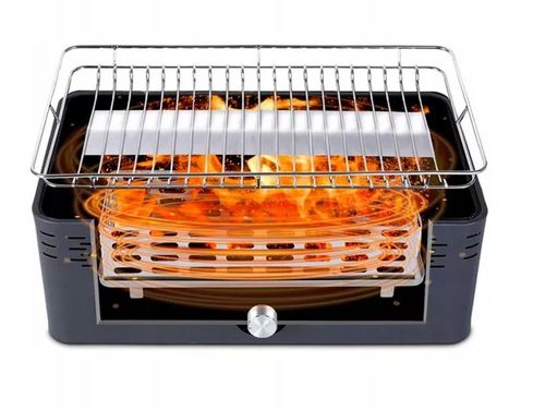 Duży AUTOMATYCZNY GRILL WĘGLOWY BEZDYMNY Dla 4-6 Osób Na Balkon Taras na Arena.pl