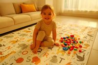 Mata Piankowa Dla Dzieci Edukacyjna Dwustronna Składana Kolorowa 180x160 cm