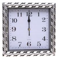 ZEGAR ŚCIENNY 20,5x20,5cm Cichy Płynna Praca DUŻE Cyfry Srebrny A5914