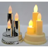 Potrójna świeczka led element stroika DIY wkład do znicza 2 kolory