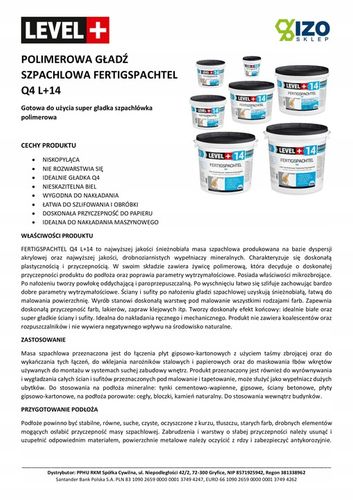 Gotowa Gładź Szpachlowa Super Biała 25kg Level+14 na Arena.pl