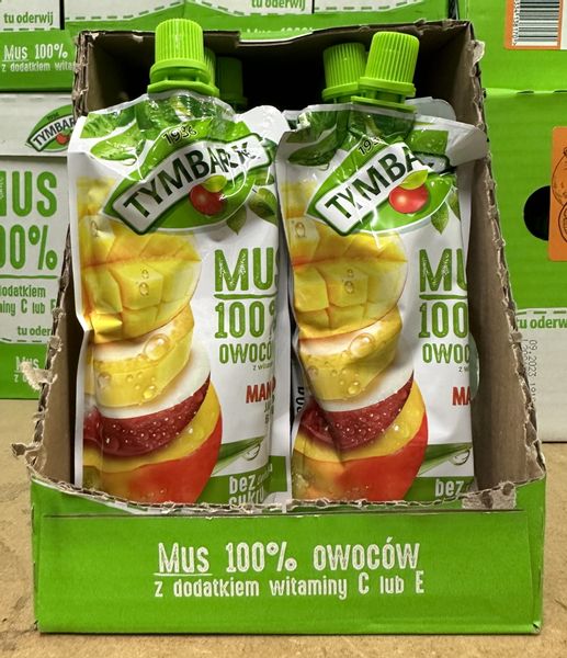 Tymbark Mus 100% owoców mango-jabłko 120g - karton zdjęcie 1