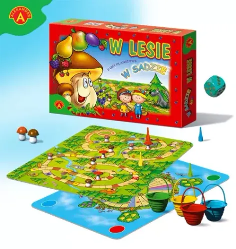 Gra planszowa dla dzieci W lesie. W sadzie - zbieranie owoców i grzybów na Arena.pl