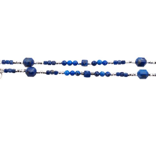 Naszyjnik - Lapis Lazuli, Perła, Hematyt i srebro na Arena.pl