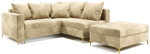 Kanapa Narożnik z Funkcją Spania i Pojemnik LOFT Mini Prince Beżowy Prawy na Arena.pl