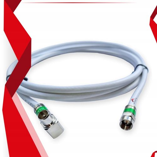 GOTOWY KABEL ANTENOWY Złącza Wtyk F - Wtyk TV KĄTOWY Długość kabla: 2m na Arena.pl