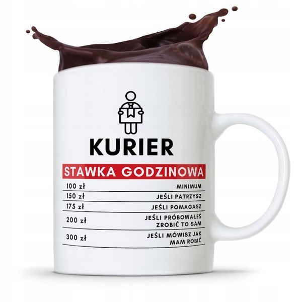 Kubek Prezent Dla Kuriera Stawka Godzinowa Prezent Z Nadrukiem Ze Zdjęciem zdjęcie 1